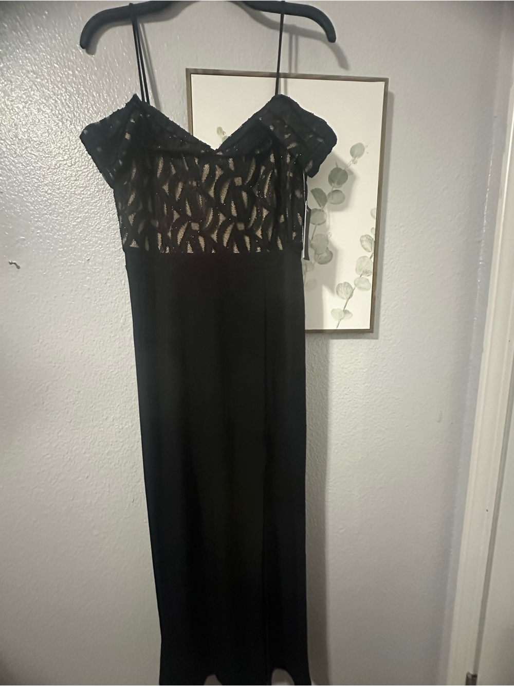 Enfocus Studio Black Lace Yoke Maxi Dress